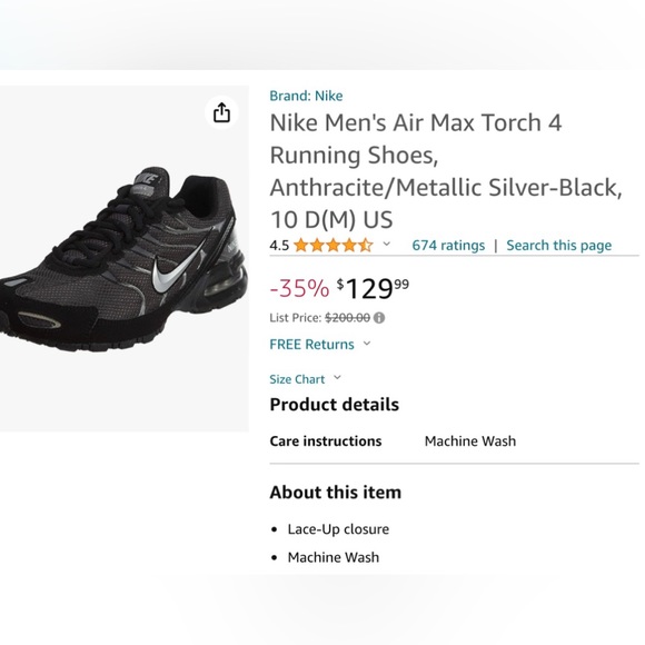 NIKE AIR Men’s Nike Air Tourch 4 running shoes - Picture 9 of 11